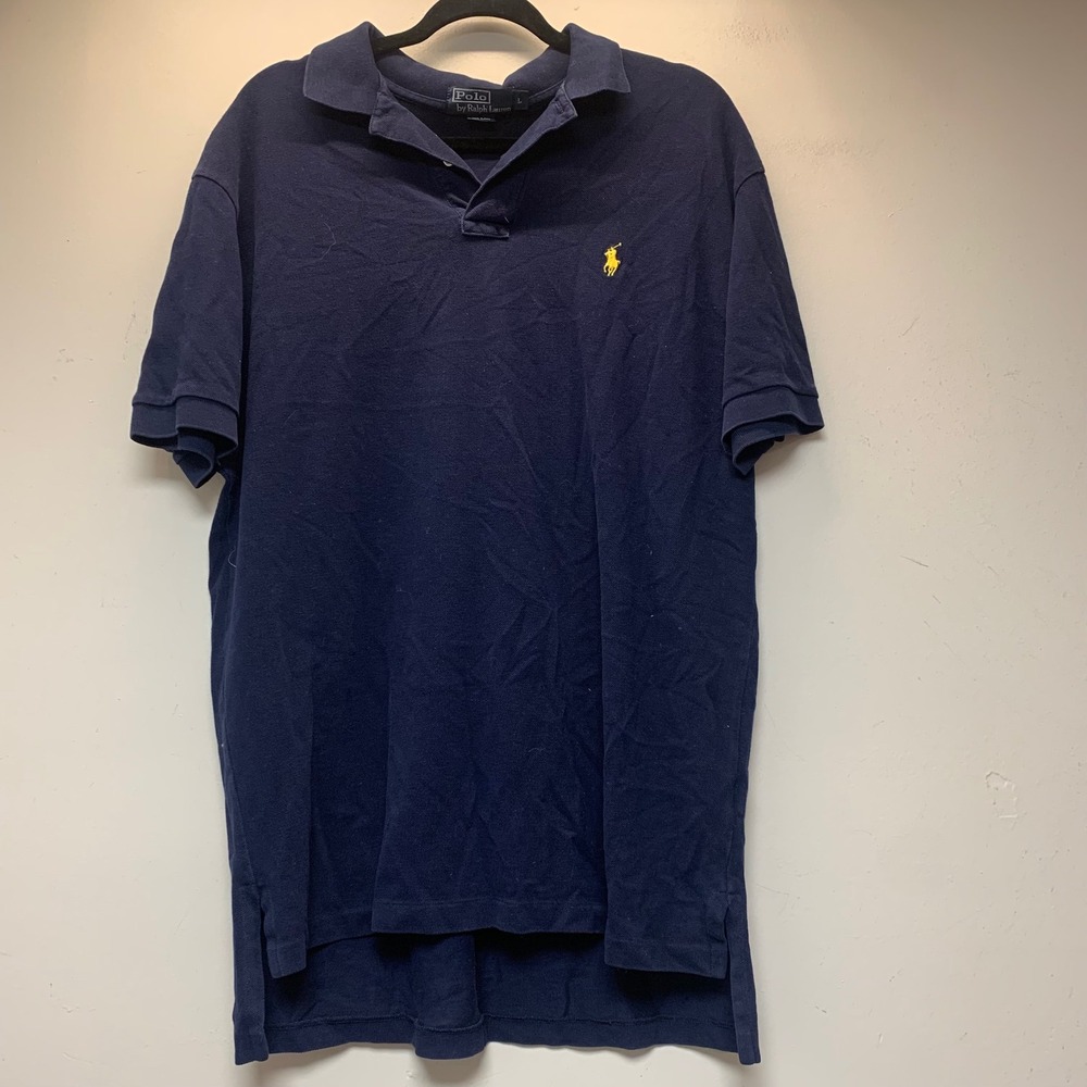 Polo Ralph Lauren Polo Shirt Mens Large Navy Blue Excellent Classic Pony Logo
